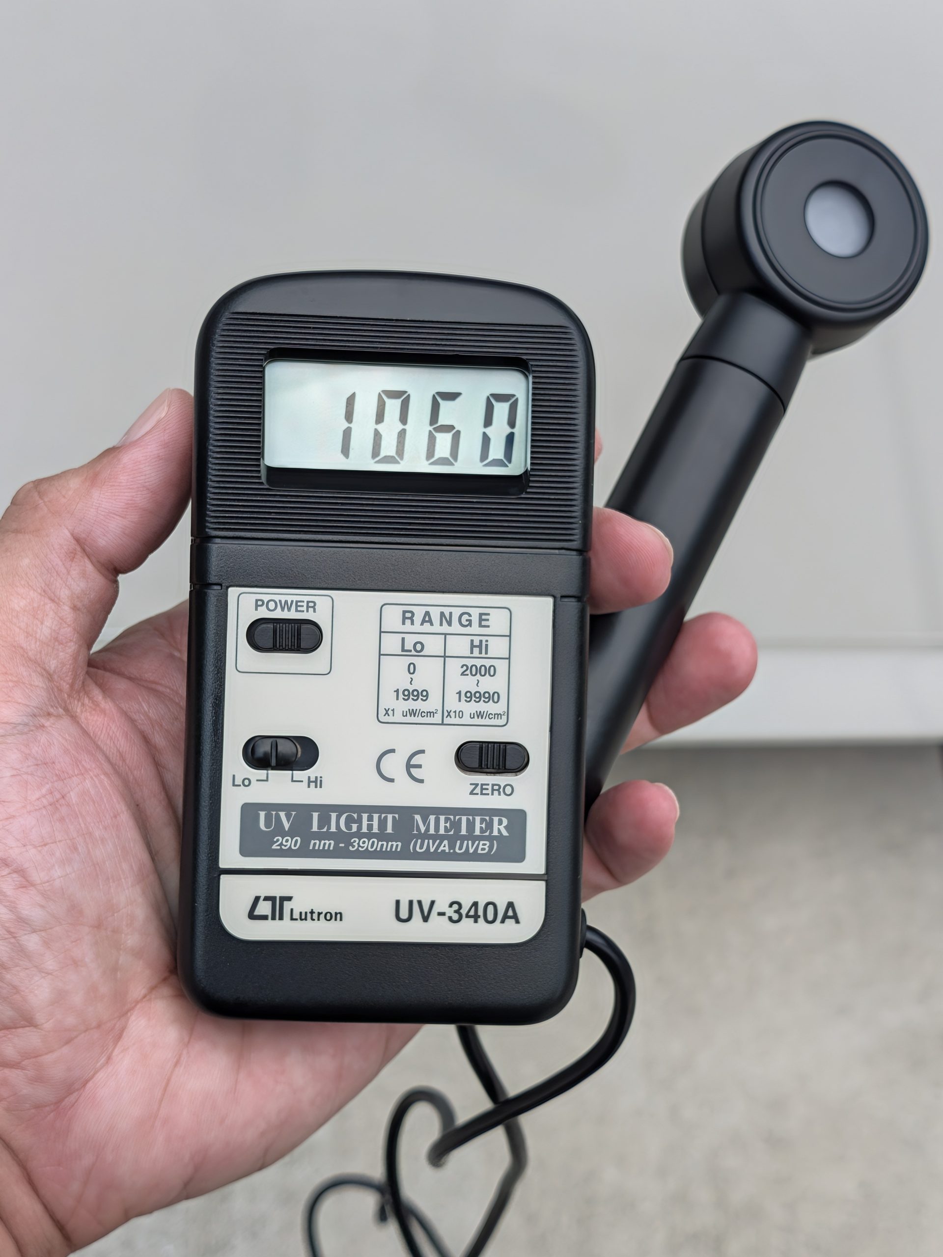 屋外での計測値。1060を記録